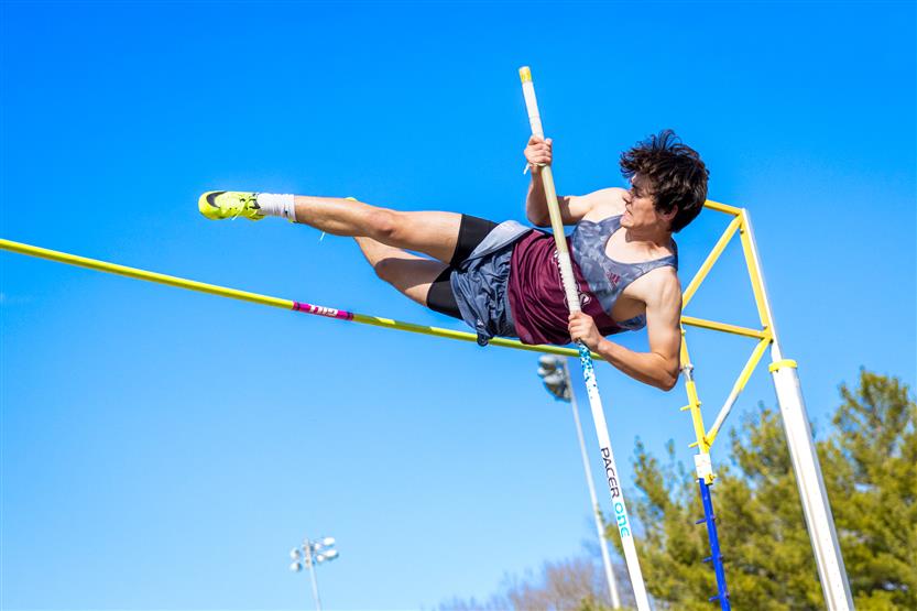 Students run in track and field
